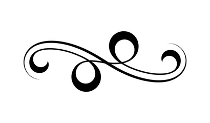 Vintage ornamental swirl flourish divider element isolated on white background classic decorative vector © MdLiton