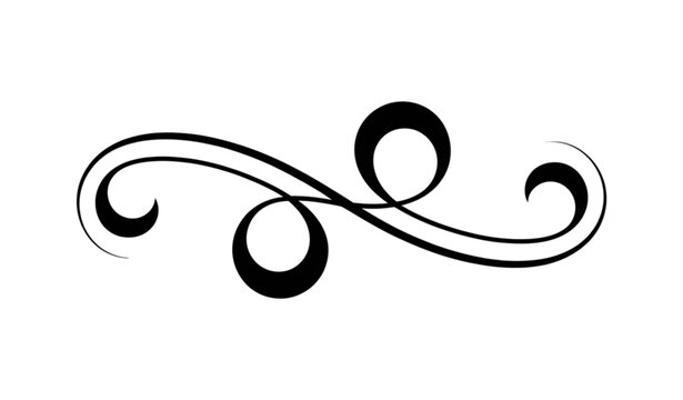 Vintage ornamental swirl flourish divider element isolated on white background classic decorative vector