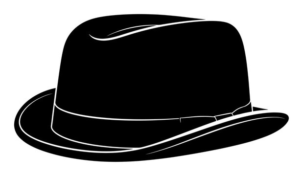 Pork Pie Hat Silhouette - Minimalist Vector