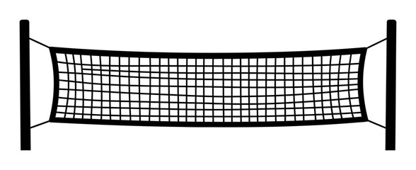 Volleyball Net Silhouette - Minimalist Vector © Tharindu