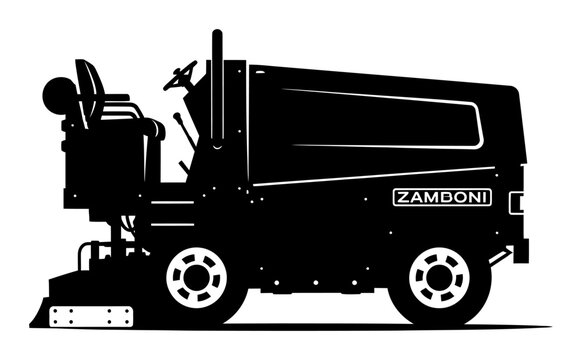 Zamboni Silhouette - Ice Resurfacer Vector