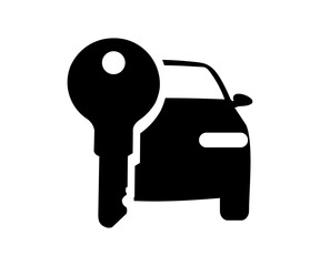 Car with key, vehicle ownership, transportation symbol. Key car rent vector design and illustration. 
