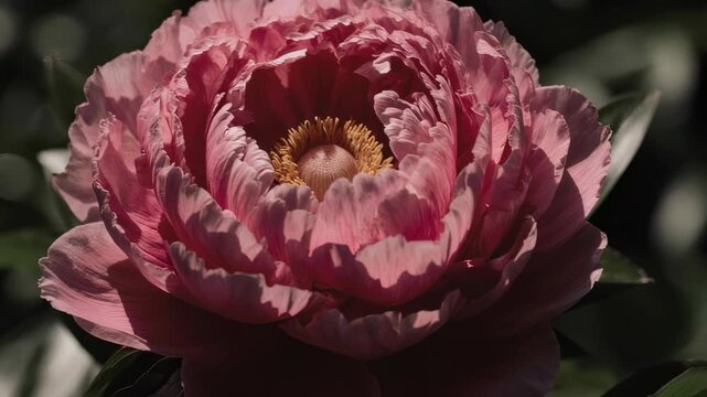 Beautiful Blooming Pink Peonies Displayed in a Symmetrical Floral Arrangement