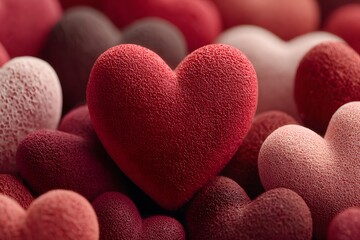 Obraz premium Heart-Shaped Velvet Texture for Valentine's Day and Romantic Designs