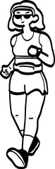 cartoon illustration of a girl jogging.