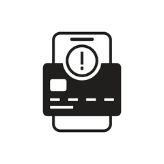 Obraz premium Solid payment alert exclamation mark icon glyph