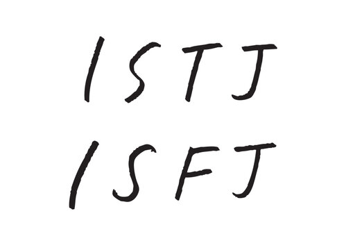 ISTJとISFJの文字を並べた性格診断向け手書きテキスト