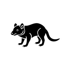 Obraz premium Black Tasmanian devil silhouette icon for wildlife branding and nature graphics.