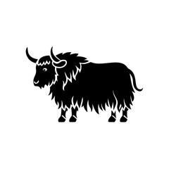  yak silhouette,  animal icon for nature branding.