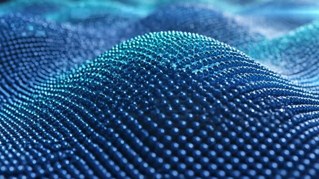 Blue Spheres Forming Wavy Pattern