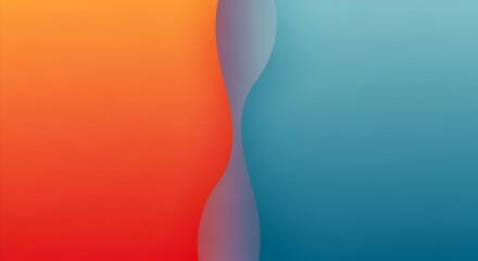 Abstract background with vibrant orange and blue colors separated by a subtle wavy line.