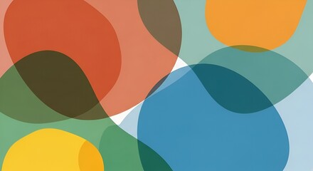 Colorful Overlapping Circles Abstract Background Design.