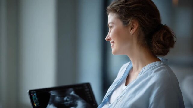 An x-ray image of a pregnant woman&rsquo;s abdomen, providing insights into fetal health and development, underlining the role of specialized x-ray imaging techniques in obstetric care. cinematic color