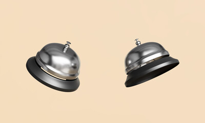 레트로 실버 테이블 서비스 벨 Retro Silver Table Service Bell