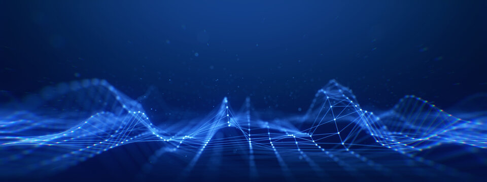 Concept of AI Technology, Digital Network, internet communication. Abstract technology data background