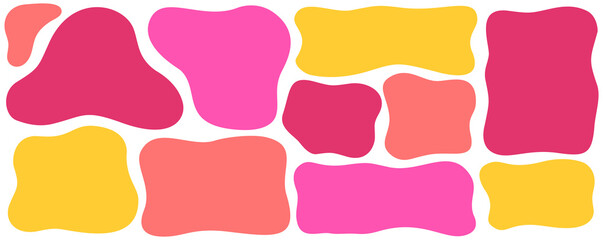 Abstract shape frame with organic rectangle lines, wavy doodle style and playful square details, hand drawn look with soft organic shape and wavy motion.