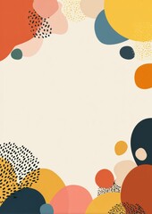 Colorful School Themed Greeting Card Design Featuring Abstract Shapes With Warm Tones and a Friendly Mood, Perfect for Sharing Messages