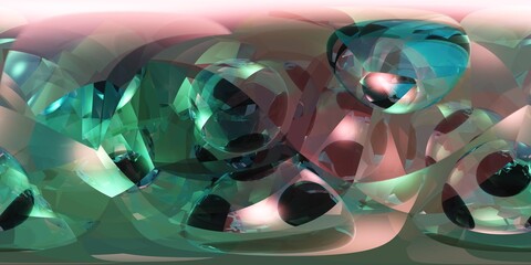 HDRI, environment map , Round panorama, spherical panorama, equidistant projection, panorama 360, Multicube, abstract background, kaleidoscope, 3d rendering