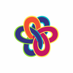 Obraz premium Colorful abstract knot symbol representing unity and connection