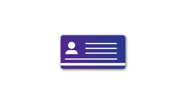 Approved Id card animation. NID card verify icon motion graphics. Personal data verification 4k on white background