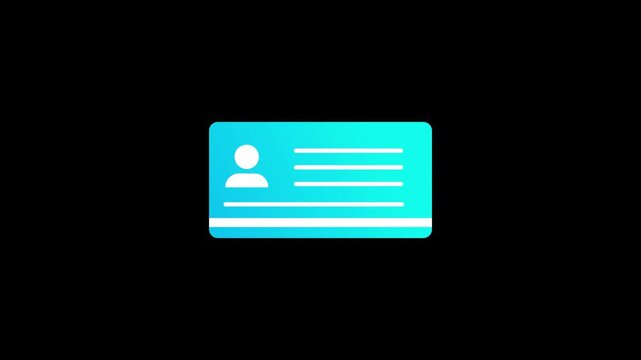 Approved Id card animation. NID card verify icon motion graphics. Personal data verification 4k video