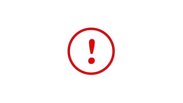 warning sign and danger icon animation.warning sign exclamation mark and danger warning sign on white background. warning attention icon and alert design animation 4k animation