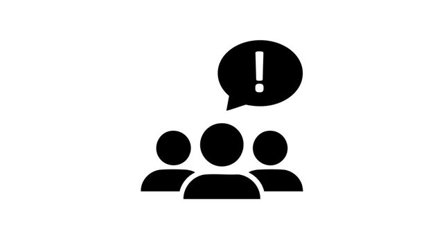 glowing neon Profile of thinking man with dots. neon profile notification icon animation on black background. Customer service icon animation. 4k animation