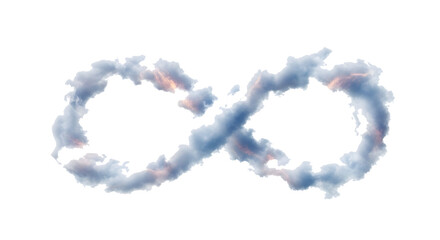 Naklejka premium Abstract iridescent cloud shapes forming the infinity symbol isolated on transparent background