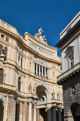 Fototapeta premium Ornate Neo-Renaissance Facade of Galleria Umberto I in Naples Italy