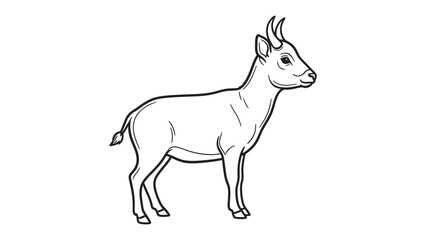 Obraz premium Outline of a graceful animal: A minimalist monochrome depiction of an elegant animal, rendered in simple lines and forms. It exudes a sense of purity and calmness.