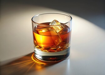 A tangy glass of whiskey sour cocktail sits alone on a crisp white surface, awaiting its moment to shine