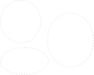 グレーの点線で描かれた、楕円形のフレームセット