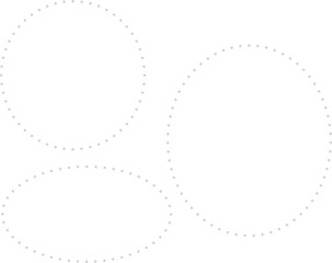 グレーの点線で描かれた、楕円形のフレームセット