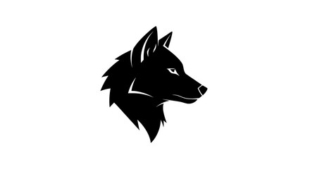 Obraz premium A black wolf head logo on a white background