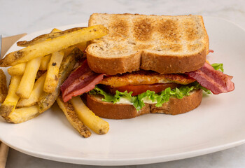 chicken blt sandwich  with fries