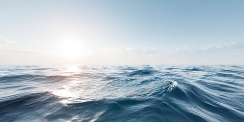 Obraz premium The ocean is calm and the sun is setting