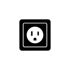 Power socket, Power outlet icon logo flat vector design