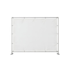 Blank white backdrop on metal frame for events
