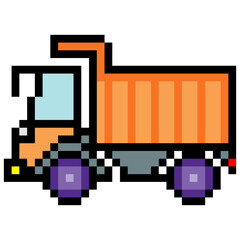 Dump truck  in pixel art 