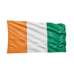Obraz premium The flag of Ireland waving against a black background