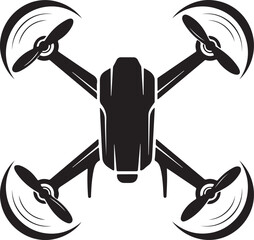 Quadcopter Drone Silhouette Icon &ndash; Black UAV Aerial Technology Vector
Flying Drone Top View Silhouette &ndash; Modern Quadcopter Logo Design
Aerial Drone Silhouette Illustration &ndash; Clean Black UAV Symbol
