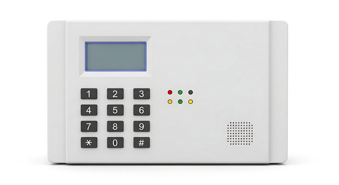 Home security alarm keypad control panel modern safety system concept isolated on white background