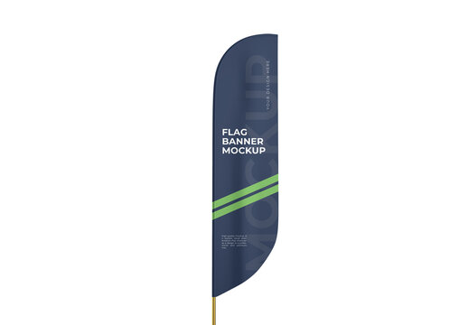 Outdoor Feather Flag Banner Mockup
