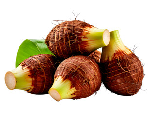 A stack of fresh taro, cut out