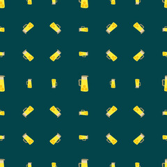 Refreshing Lemonade Pitcher and Glass Seamless Pattern