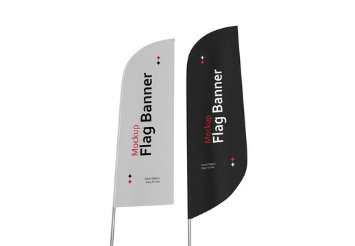 Convex Flag Banner Mockup