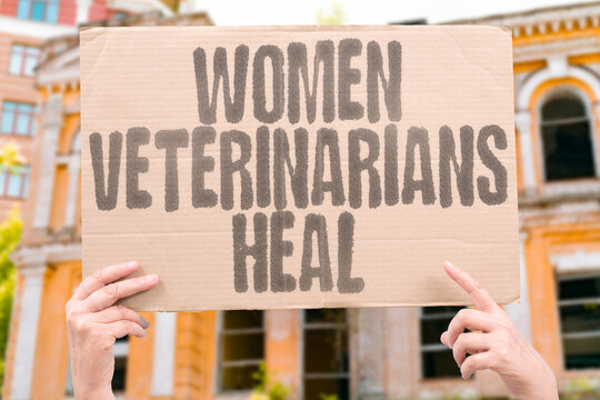 "Women Veterinarians Heal" Females treat animal patients. VETERINARY. WOMEN. ANIMALS. MEDICAL. CARE.