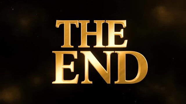 Golden Fade The End Text on Black with Nostalgic Film Finale.