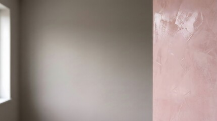 Modern Interior with Textured Pink Accent Wall