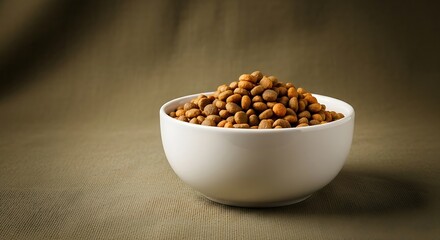 Nutritious brown lentils in a white bowl, a symbol of wholesome, plant-based eating and healthy cooking ingredients